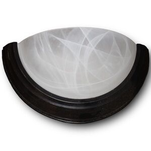 Lighting Wall Sconce Alabaster Glass Oil Rubbed Bronze